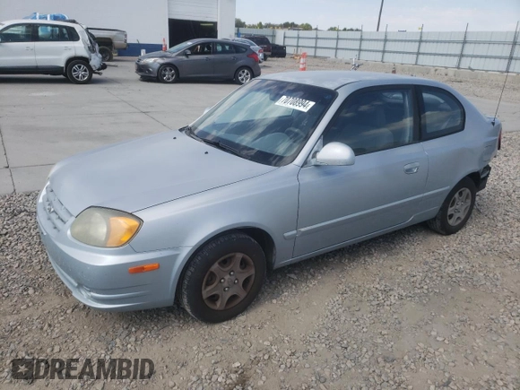 2005 Hyundai Accent GLS with VIN KMHCG35C55U341192, listed as a Copart auction lot 70708994 with 174,872 mi miles and Salvage Title. Bid and sale history available at carsss.com. Image 1.