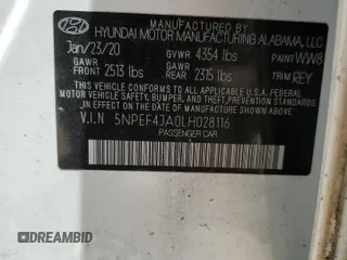 2020 Hyundai Sonata SEL z VIN 5NPEF4JA0LH028116, wystawiony jako Copart lot #57216045 z przebiegiem 58 285 mil mil oraz Nie do naprawy • Non repairable. Historia ofert i sprzedaży dostępna na DreamBid. Obrazek 13.