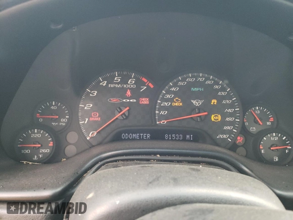 2001 Chevrolet Corvette Z06 with VIN 1G1YY12S415132742, listed as a Copart auction lot 80775174 with 81,533 mi miles and Salvage Title. Bid and sale history available at carsss.com. Image 9.