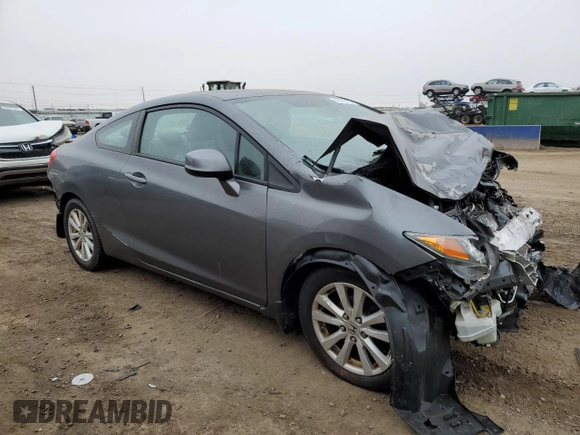 2012 Honda Civic Cpe EX-L with VIN 2HGFG3B10CH518964, listed as a Copart auction lot 43569475 with Not Provided miles and Salvage Title. Bid and sale history available at carsss.com. Image 4.