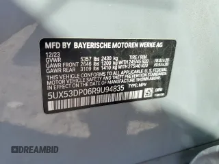 2024 BMW X3 xDrive30i with VIN 5UX53DP06R9U94835, listed as a Copart auction lot 48627865 with 0 mi miles and Salvage Title. Bid and sale history available at carsss.com. Image 15.