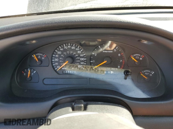 1996 Ford Mustang GT with VIN 1FALP45X3TF204806, listed as a Copart auction lot 84204974 with 137,676 mi miles and Salvage Title. Bid and sale history available at carsss.com. Image 9.