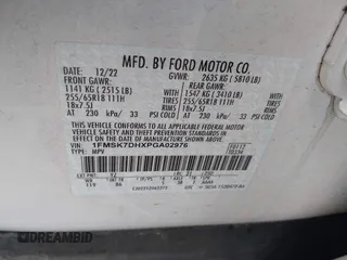 2023 Ford Explorer XLT z VIN 1FMSK7DHXPGA02976, wystawiony jako IAAI lot #42219944 z przebiegiem 41 500 mil mil oraz . Historia ofert i sprzedaży dostępna na DreamBid. Obrazek 9.