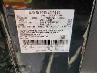 2011 Ford F-150 XL with VIN 1FTEX1EM5BFA12292, listed as a Copart auction lot 50152755 with 155,352 mi miles and Salvage title. Bid and sale history available at DreamBid. Image 12.