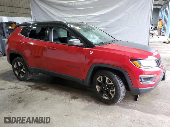 2018 Jeep Compass Trailhawk with VIN 3C4NJDDB6JT147885, listed as a Copart auction lot 55632365 with Not provided miles and Salvage title. Bid and sale history available at DreamBid. Image 4.