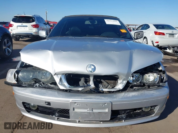 2003 BMW 3 Series 325Ci with VIN WBABS33413PG91828, listed as a IAAI auction lot 41513821 with 150,672 mi miles and . Bid and sale history available at DreamBid. Image 13.