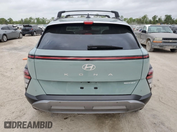 2025 Hyundai Kona Limited with VIN KM8HECA30SU187634, listed as a Copart auction lot 51677775 with 2,698 mi miles and Salvage Title. Bid and sale history available at DreamBid. Image 6.