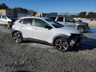 2021 Hyundai Kona Night Edition with VIN KM8K6CA54MU688677, listed as a Copart auction lot 88597715 with 104,219 mi miles and Salvage Title. Bid and sale history available at DreamBid. Image 4.