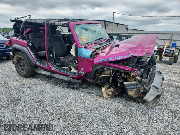 2018 Jeep Wrangler Unlimited Sport S z VIN 1C4HJXDGXJW299558, wystawiony jako Copart lot #58648855 z przebiegiem Nie podano mil oraz Szkoda całkowita • Salvage title. Historia ofert i sprzedaży dostępna na DreamBid. Obrazek 4.