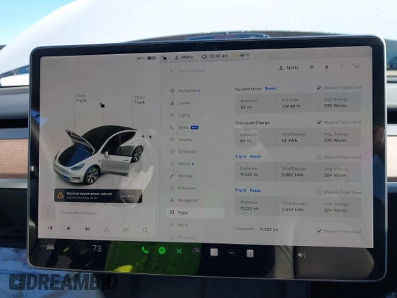 2022 Tesla Model Y Long Range with VIN 7SAYGDEE1NF402745, listed as a IAAI auction lot 41493850 with 11,222 mi miles and . Bid and sale history available at DreamBid. Image 18.