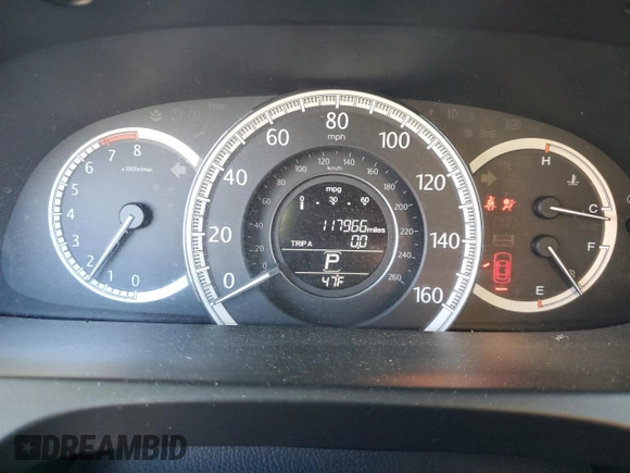 2014 Honda Accord Sedan LX with VIN 1HGCR2F36EA202599, listed as a Copart auction lot 47133785 with 117,966 mi miles and Salvage Title. Bid and sale history available at carsss.com. Image 9.