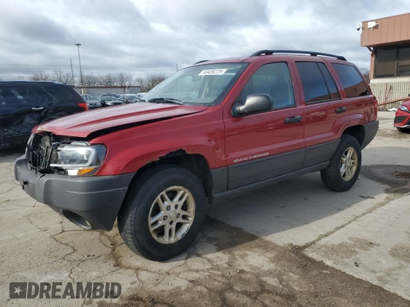2004 Jeep Grand Cherokee Laredo with VIN 1J4GW48S04C344954, listed as a Copart auction lot 50436225 with 321,369 mi miles and Salvage Title. Bid and sale history available at carsss.com. Image 1.