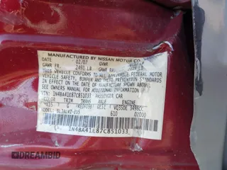 2007 Nissan Maxima SL z VIN 1N4BA41E87C851033, wystawiony jako IAAI lot #41633971 z przebiegiem Nie podano mil oraz . Historia ofert i sprzedaży dostępna na DreamBid. Obrazek 9.