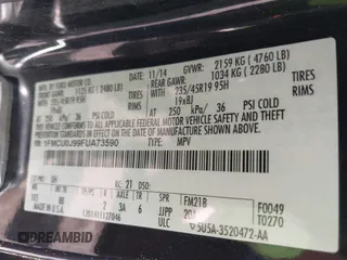 2015 Ford Escape Titanium с VIN 1FMCU0J99FUA73590, выставлен на аукционе IAAI как лот 42152021 с пробегом Не указан миль и . История ставок и продаж доступна на DreamBid. Изображение 9.