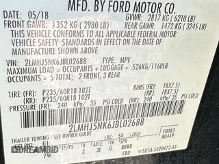 2018 Lincoln MKT with VIN 2LMHJ5NK6JBL02688, listed as a Copart auction lot 55411915 with 185,133 mi miles and Clean Title. Bid and sale history available at DreamBid. Image 10.