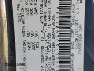 2011 Mitsubishi Eclipse GS with VIN 4A31K5DF2BE001146, listed as a Copart auction lot 80048734 with 165,284 mi miles and Salvage Title. Bid and sale history available at carsss.com. Image 14.