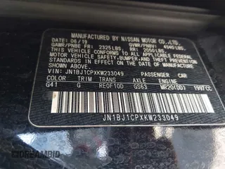 2019 Nissan Rogue Sport S with VIN JN1BJ1CPXKW233049, listed as a IAAI auction lot 42004455 with 63,427 mi miles. Bid and sale history available at carsss.com. Image 9.