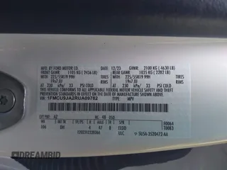 2024 Ford Escape Platinum with VIN 1FMCU9JA2RUA09782, listed as a IAAI auction lot 41077620 with Not Provided miles and . Bid and sale history available at DreamBid. Image 9.