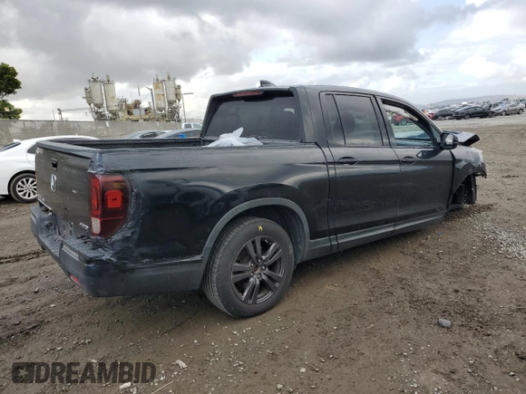 2019 Honda Ridgeline Sport with VIN 5FPYK3F17KB002256, listed as a Copart auction lot 49185915 with 62,481 mi miles and Salvage title. Bid and sale history available at DreamBid. Image 3.
