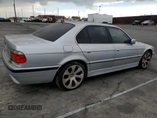 2001 BMW 7 Series 740iA with VIN WBAGG83451DN84085, listed as a Copart auction lot 43478885 with 0 mi miles and Clean Title. Bid and sale history available at carsss.com. Image 3.