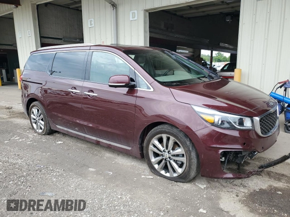 2017 Kia Sedona SX-L with VIN KNDME5C14H6279899, listed as a Copart auction lot 60642874 with 102,658 mi miles and Salvage Title. Bid and sale history available at carsss.com. Image 4.