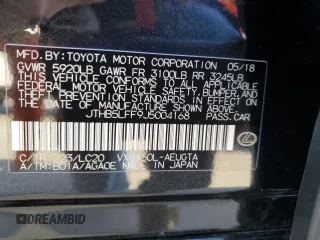 2018 Lexus LS with VIN JTHB5LFF9J5004168, listed as a Copart auction lot 81365154 with 21,900 mi miles and Salvage Title. Bid and sale history available at carsss.com. Image 12.