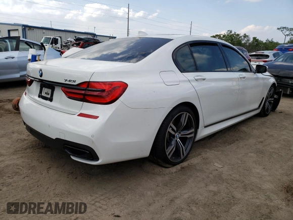 2019 BMW 7 Series 740i with VIN WBA7E2C57KB217178, listed as a Copart auction lot 44289243 with 0 mi miles. Bid and sale history available at carsss.com. Image 3.