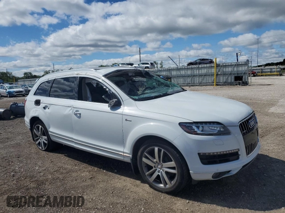 2015 Audi Q7 Premium Plus with VIN WA1LGAFE6FD029046, listed as a Copart auction lot 57629135 with 116,962 mi miles and Salvage title. Bid and sale history available at DreamBid. Image 4.