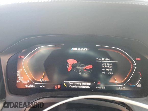 2023 BMW 4 Series M440i with VIN WBA53AT04PCL19583, listed as a Copart auction lot 69123974 with 29,341 mi miles and Salvage Title. Bid and sale history available at DreamBid. Image 9.