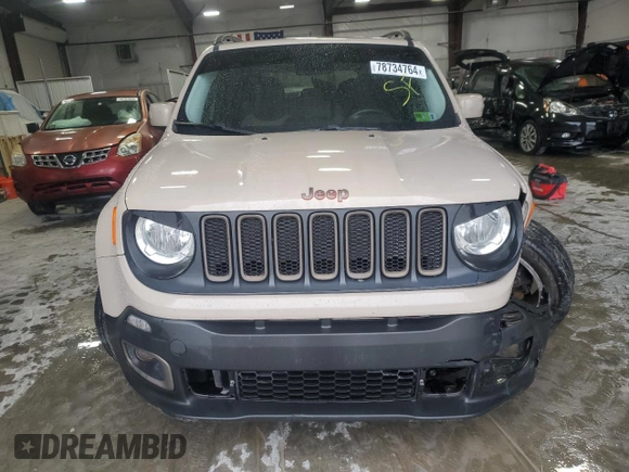 2016 Jeep Renegade Latitude with VIN ZACCJBBT4GPD21105, listed as a Copart auction lot 78734764 with 118,650 mi miles and Salvage Title. Bid and sale history available at carsss.com. Image 5.