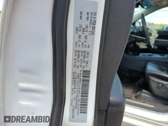 2017 Dodge Durango GT with VIN 1C4RDJDG0HC921332, listed as a Copart auction lot 57916655 with 124,399 mi miles and Salvage title. Bid and sale history available at DreamBid. Image 13.