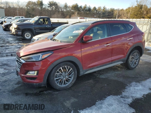 2021 Hyundai Tucson Ultimate with VIN KM8J3CAL8MU371746, listed as a Copart auction lot 45215515 with 43,713 mi miles and Salvage title. Bid and sale history available at DreamBid. Image 1.
