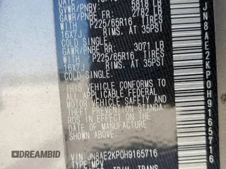 2017 Nissan Quest SV z VIN JN8AE2KP0H9165716, wystawiony jako Copart lot #57206875 z przebiegiem 103 551 mil mil oraz Szkoda całkowita • Salvage title. Historia ofert i sprzedaży dostępna na DreamBid. Obrazek 13.