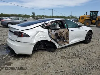 2022 Tesla Model S Plaid with VIN 5YJSA1E63NF460643, listed as a Copart auction lot 54665505 with Not provided miles and Salvage title. Bid and sale history available at DreamBid. Image 3.
