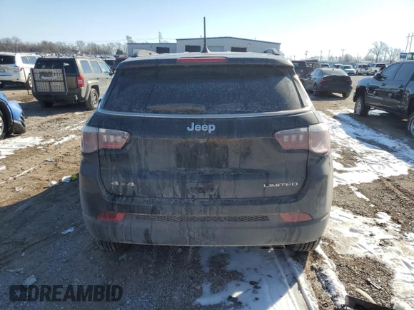 2020 Jeep Compass Limited with VIN 3C4NJDCB4LT221275, listed as a Copart auction lot 46360405 with 110,443 mi miles and Salvage Title. Bid and sale history available at carsss.com. Image 6.