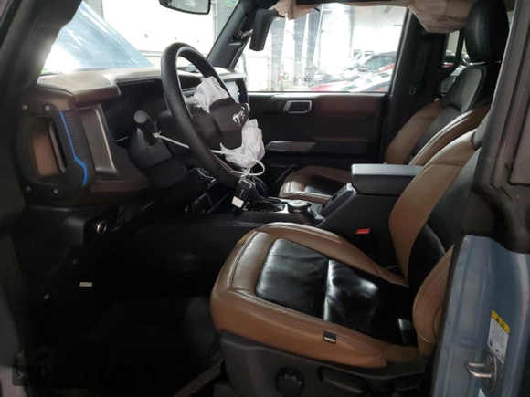2023 Ford Bronco with VIN 1FMDE5DH0PLB18716, listed as a Copart auction lot 88271725 with 17,334 mi miles and Salvage Title. Bid and sale history available at DreamBid. Image 7.