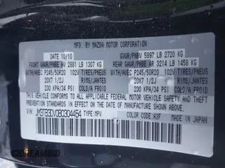 2011 Mazda CX-9 Grand Touring with VIN JM3TB3DV0B0304454, listed as a IAAI auction lot 41331484 with 221,985 mi miles. Bid and sale history available at carsss.com. Image 9.