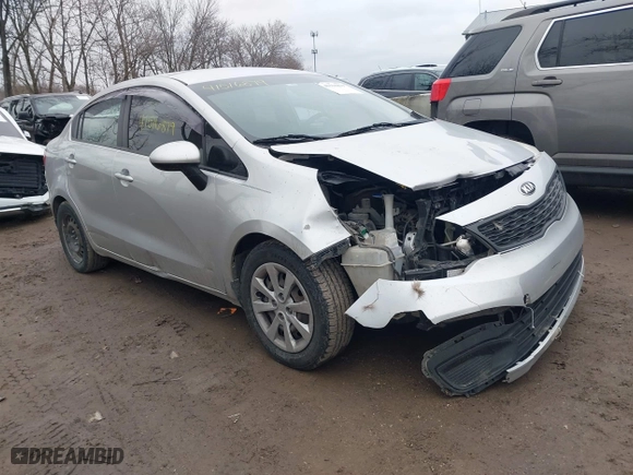 2015 Kia Rio LX with VIN KNADM4A39F6452036, listed as a IAAI auction lot 41516879 with 95,775 mi miles. Bid and sale history available at carsss.com. Image 1.