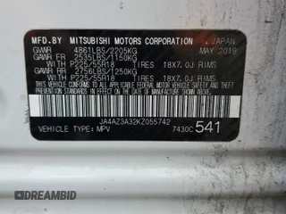 2019 Mitsubishi Outlander ES with VIN JA4AZ3A32KZ055742, listed as a Copart auction lot 65399155 with 131,854 mi miles and Clean title. Bid and sale history available at DreamBid. Image 13.