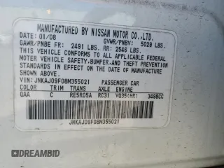2008 Infiniti EX Journey with VIN JNKAJ09F08M355021, listed as a Copart auction lot 69666424 with 166,788 mi miles and Salvage Title. Bid and sale history available at carsss.com. Image 12.