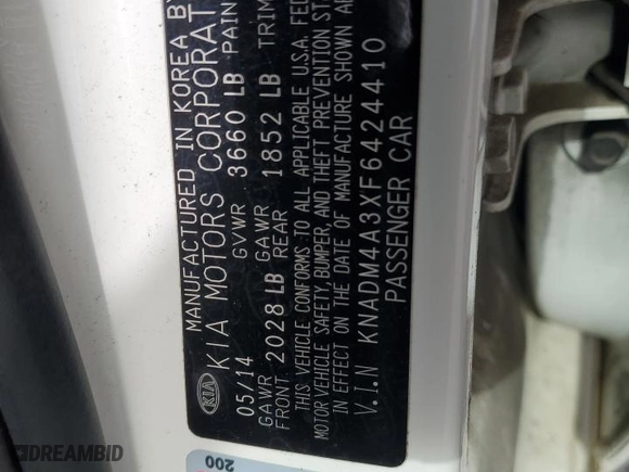 2015 Kia Rio LX with VIN KNADM4A3XF6424410, listed as a Copart auction lot 44797245 with 112961 miles and Salvage Title. Bid and sale history available at carsss.com. Image 13.
