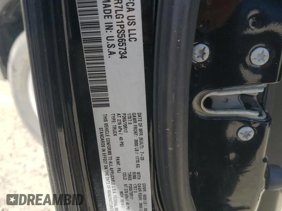 2023 Ram 1500 SLT z VIN 1C6RR7LG1PS565734, wystawiony jako Copart lot #60931575 z przebiegiem 19 764 mil mil oraz Czysty tytuł • Clean title. Historia ofert i sprzedaży dostępna na DreamBid. Obrazek 12.