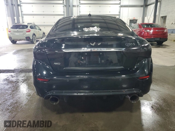 2014 Infiniti Q50 Premium with VIN JN1BV7AR1EM705764, listed as a Copart auction lot 50555595 with 105,626 mi miles and Salvage Title. Bid and sale history available at DreamBid. Image 6.