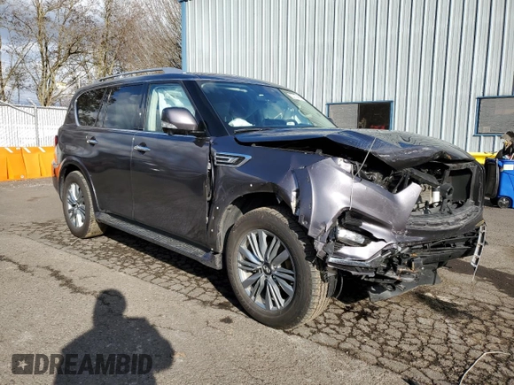 2024 Infiniti QX80 LUXE with VIN JN8AZ2AE2R9328307, listed as a Copart auction lot 44684235 with 20,261 mi miles and Non Repairable. Bid and sale history available at carsss.com. Image 4.