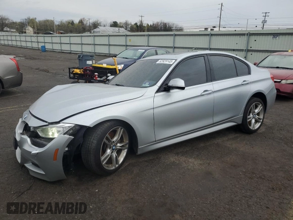 2015 BMW 3 Series 328i xDrive with VIN WBA3B5G57FNS14630, listed as a Copart auction lot 52929145 with 135,998 mi miles and Salvage Title. Bid and sale history available at carsss.com. Image 1.