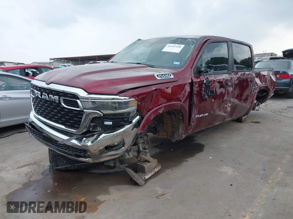 2025 Ram 1500 Big Horn with VIN 1C6RREFG5SN597979, listed as a IAAI auction lot 41931498 with 24,567 mi miles and . Bid and sale history available at DreamBid. Image 2.