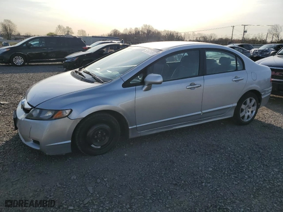 2010 Honda Civic Sdn LX with VIN 2HGFA1F53AH584828, listed as a Copart auction lot 50163105 with 157,378 mi miles and Salvage Title. Bid and sale history available at carsss.com. Image 1.