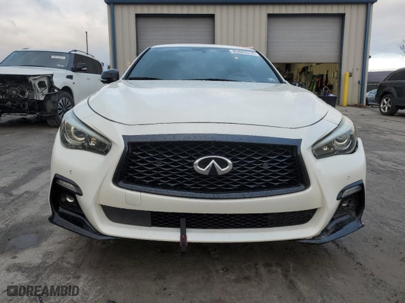 2021 Infiniti Q50 RED SPORT 400 with VIN JN1FV7DR6MM880247, listed as a Copart auction lot 85883514 with 85,044 mi miles and Salvage Title. Bid and sale history available at carsss.com. Image 5.