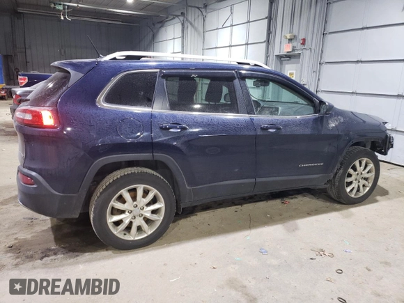 2015 Jeep Cherokee Limited with VIN 1C4PJMDB2FW655409, listed as a Copart auction lot 88255715 with 109,262 mi miles and Salvage Title. Bid and sale history available at carsss.com. Image 3.