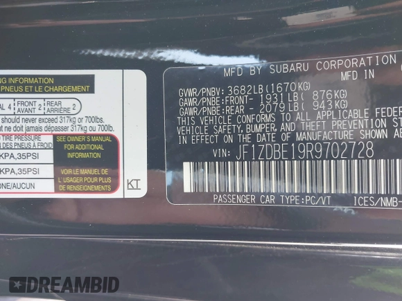 2024 Subaru BRZ Limited z VIN JF1ZDBE19R9702728, wystawiony jako IAAI lot #42141188 z przebiegiem 1 235 mil mil oraz . Historia ofert i sprzedaży dostępna na DreamBid. Obrazek 9.